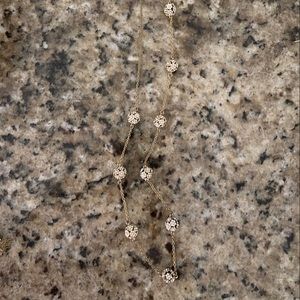 Kate Spade Pearl and Rhinestone long floral necklace